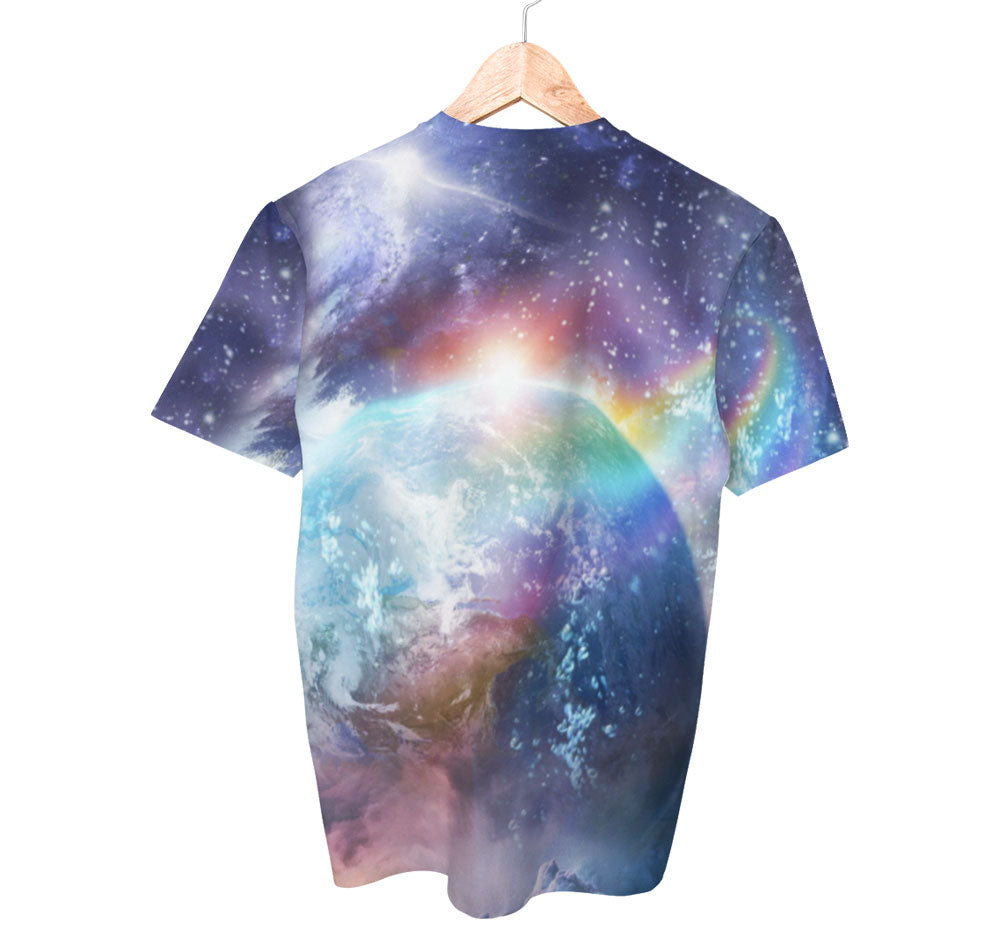 Space Cat Riding Shark Shirt | AOP 3D Tee Shirts