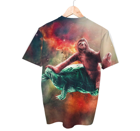 Space Sloth Riding Turtle Shirt | AOP 3D Tee Shirts