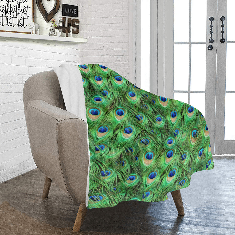 Peacock Feather Throw Blanket