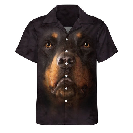 Rottweiler Face Hawaiian Shirt | Button Up Down Shirt