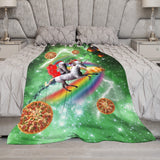 Christmas Cat Unicorn Throw Blanket