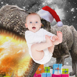 Dinosaur Santa Christmas Throw Blanket