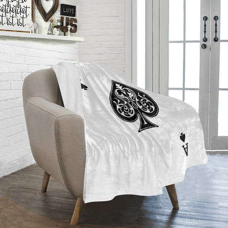 Ace of Spades Card Throw Blanket