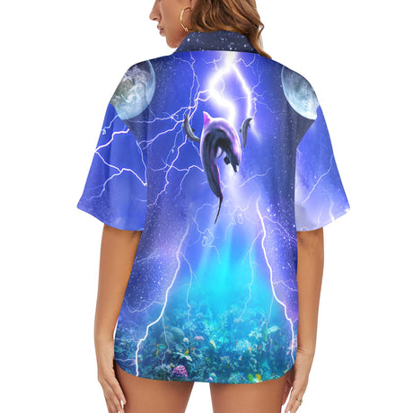 Lightning Dolphin Women's Hawaiian Shirt