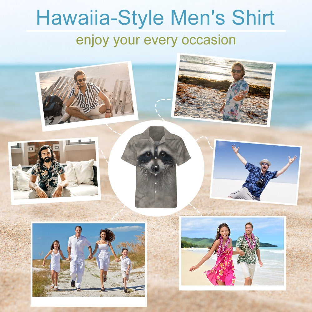 Raccoon Face Hawaiian Shirt | Button Up Down Shirt