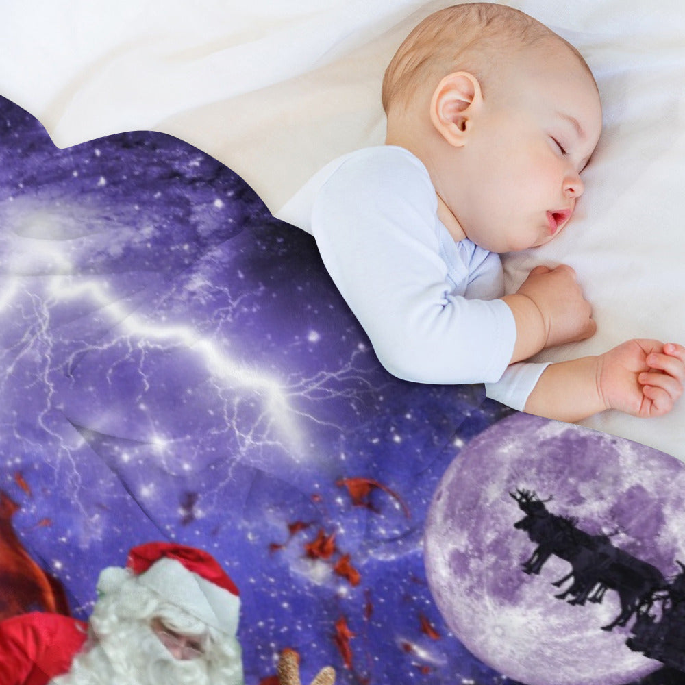 Santa Dinosaur Christmas Throw Blanket