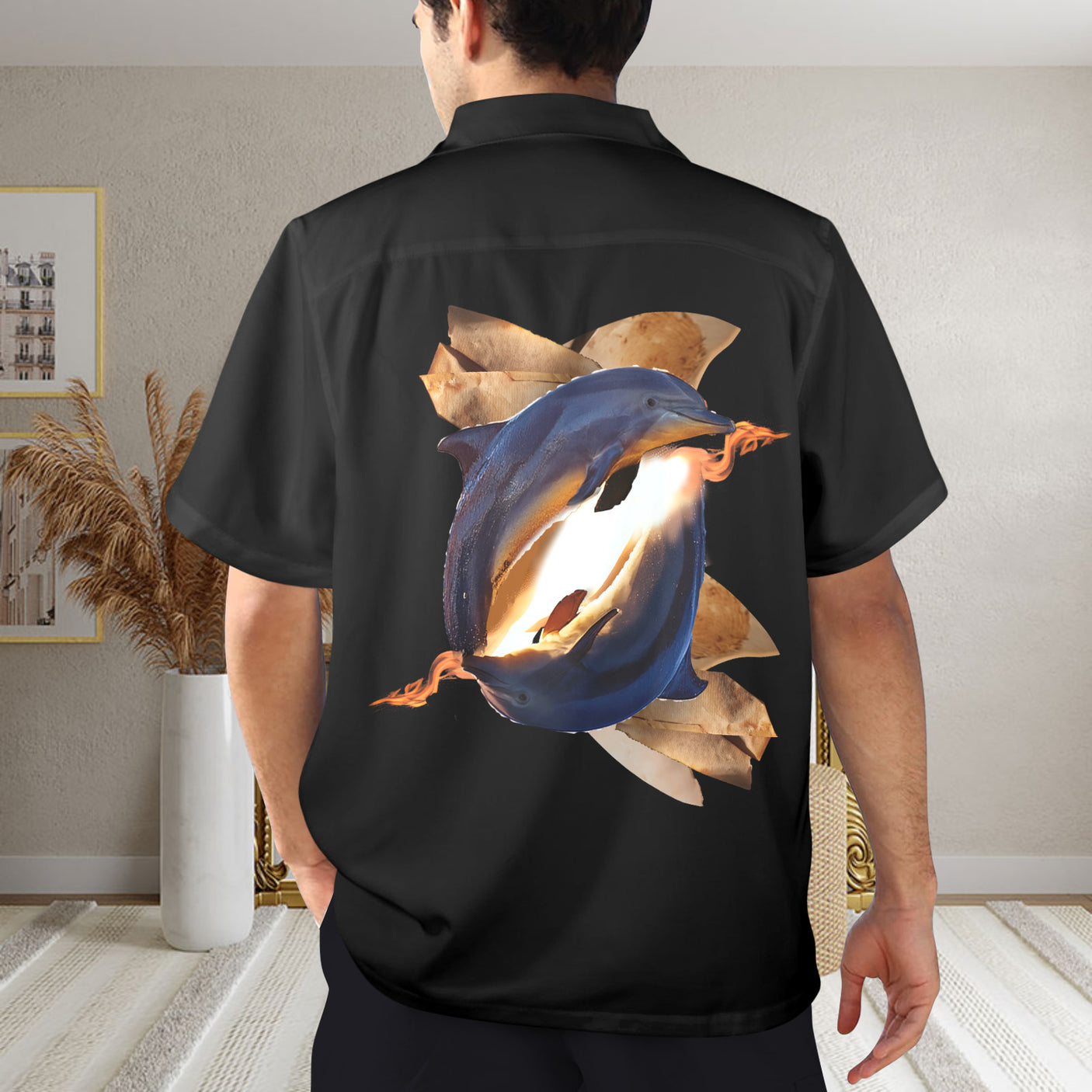 Dolphin Hawaiian Shirt | Button Up Down Shirt