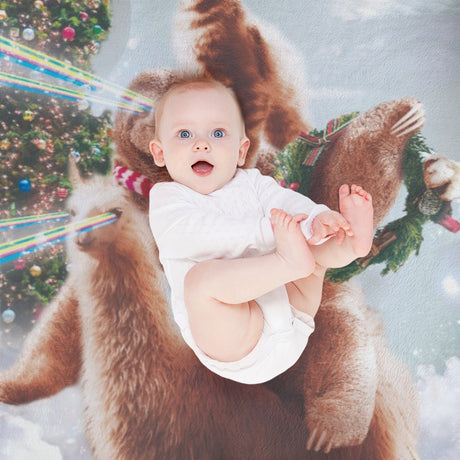 Christmas Cat Sloth Llama Throw Blanket