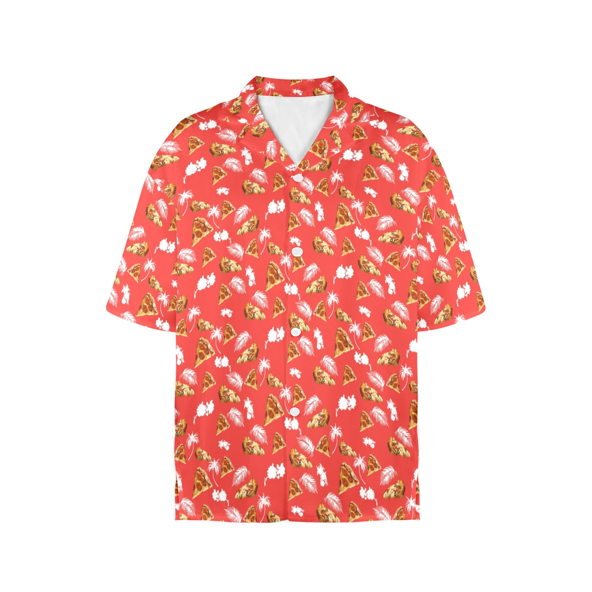 Women's Pizza Hawaiian Shirt - Funny Food Button-Up