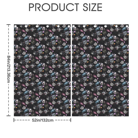 Space Guinea Pig Curtains – Galaxy Grommet Set, 52 x 84 in