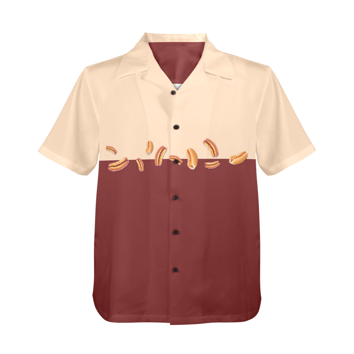 Hot Dog Hawaiian Shirt - Novelty Food Button-Up Gift