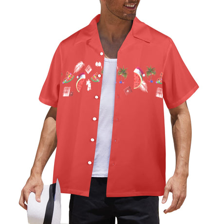 Christmas in July Hawaiian Guayabera Shirt