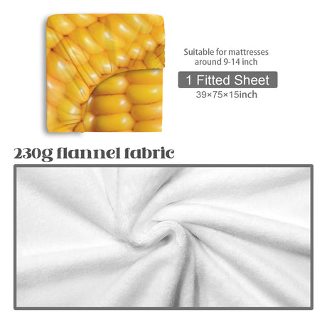 Corn Cob Twin Fitted Sheet – Funny Bedding, 39 x 75 x 15 in