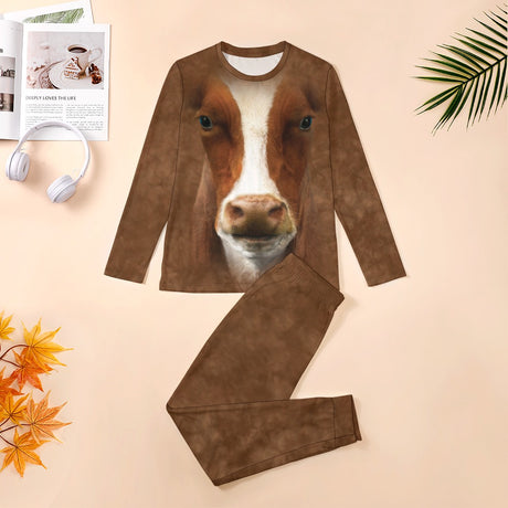 Brown Cow Face Pajamas