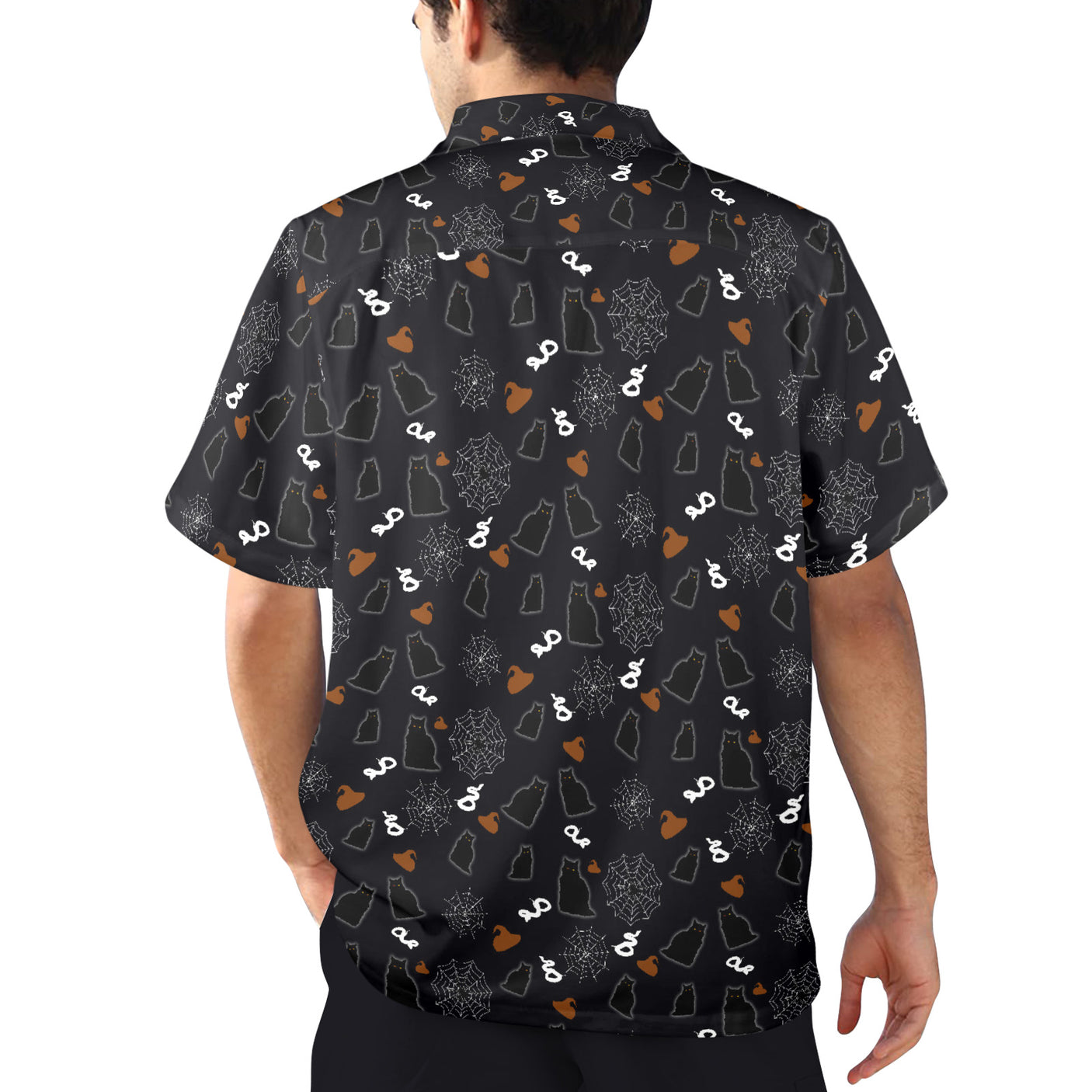 Black Cat Halloween Hawaiian Shirt | Button Up Down Shirt