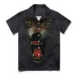 Wolf Face Hawaiian Shirt | Button Up Down Shirt