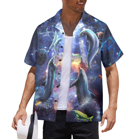 Galaxy Dolphin Hawaiian Shirt