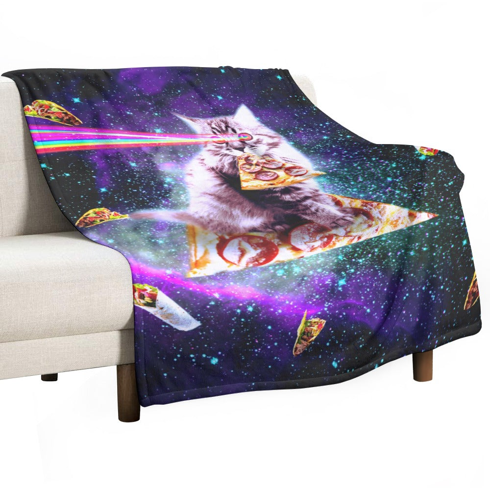 Space Cat Throw Blanket