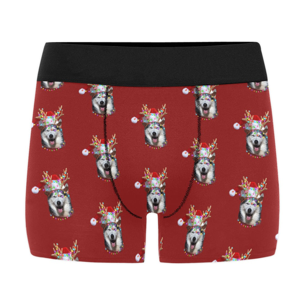Christmas Husky Santa Boxer Brief Boxers