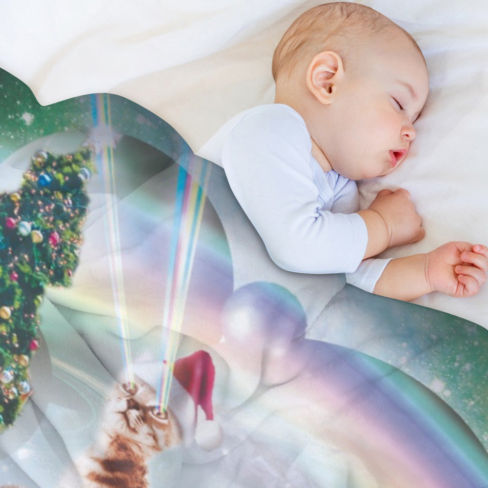 Christmas Cat Sloth Llama Throw Blanket