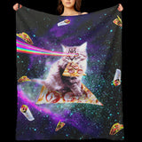 Space Cat Throw Blanket