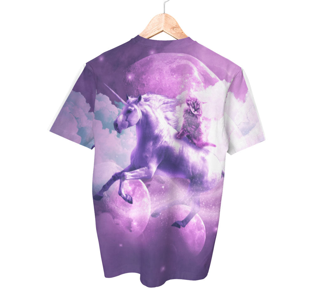 Katze reitet Einhorn Shirt | AOP 3D T-Shirts