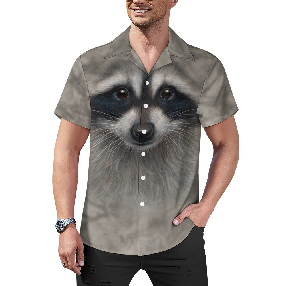 Raccoon Face Hawaiian Shirt | Button Up Down Shirt