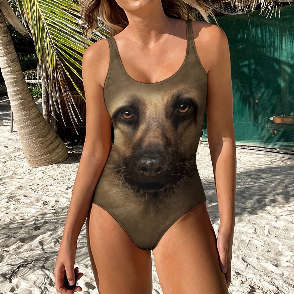 German Shepherd Face One Piece Swimsuit