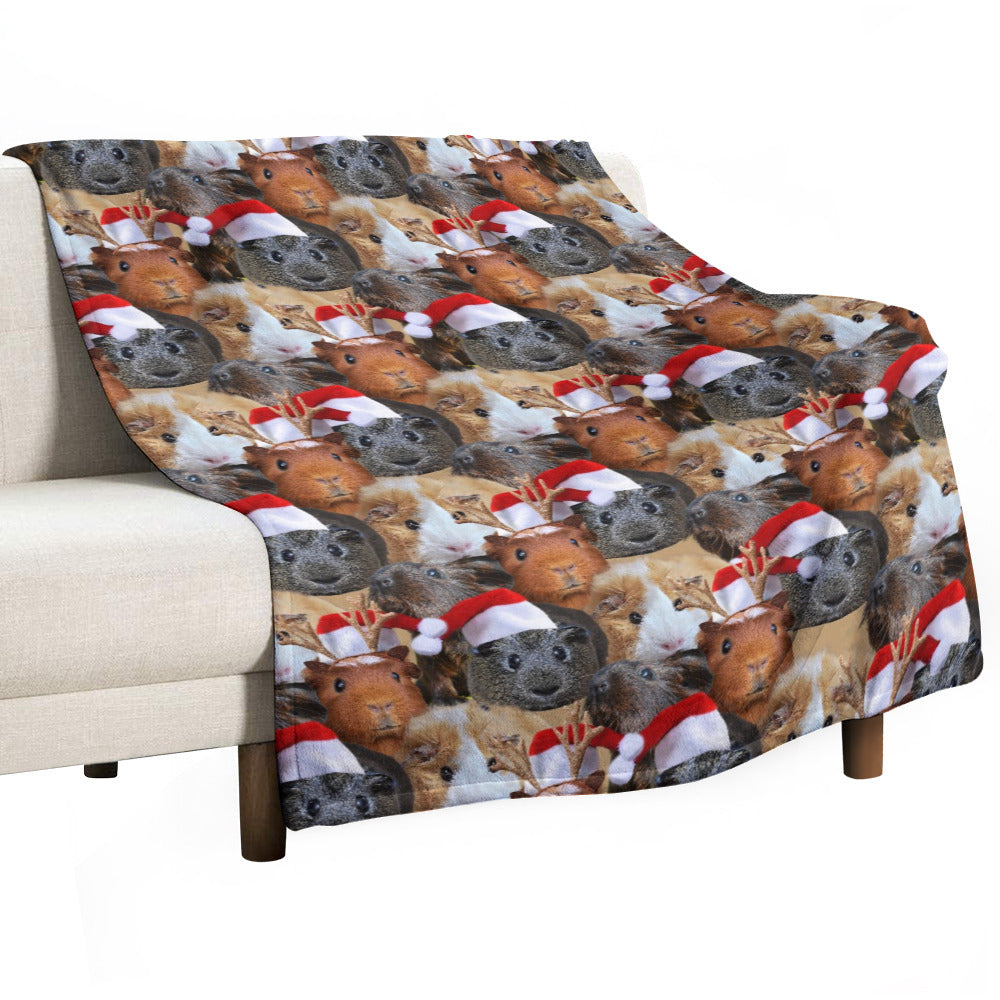 Guinea Pig Christmas Throw Blanket