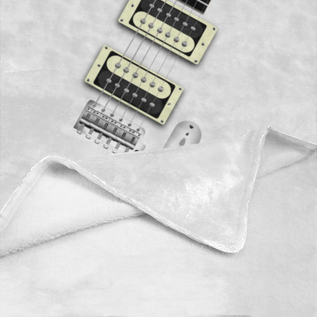 White Guitar Throw Blanket