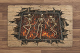 Hellfire Skeleton Grill Halloween Kitchen Mat – 28 × 17 in
