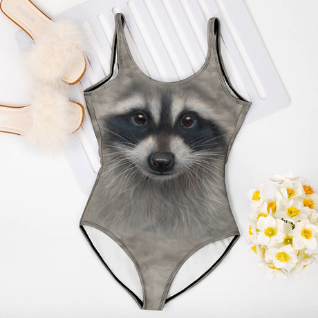 Raccoon Face One Piece Swimsuit