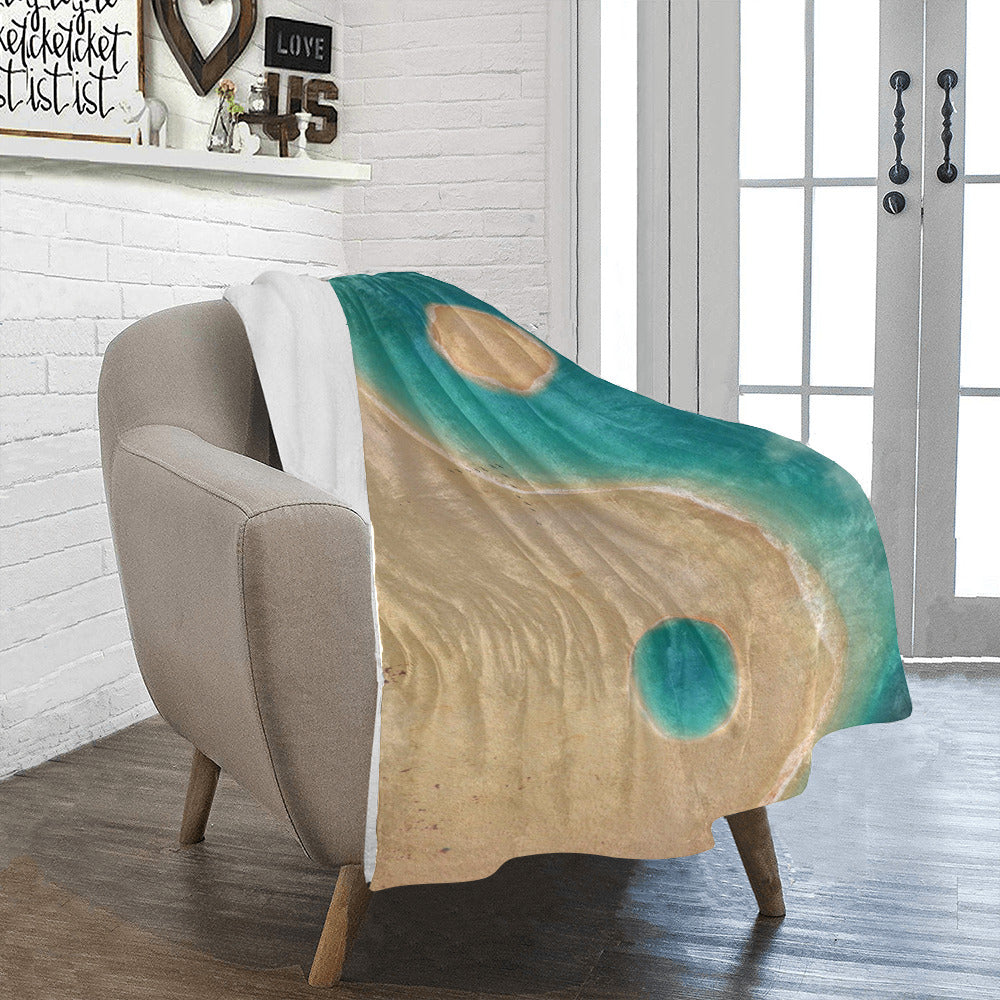 Yin Yang Beach Throw Blanket