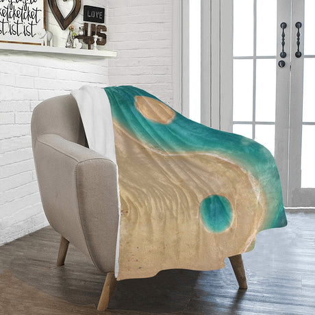 Yin Yang Beach Throw Blanket