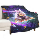 Space Pizza Cat Throw Blanket