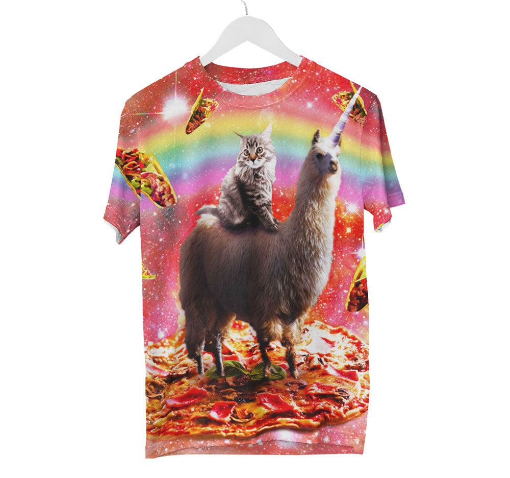 Pizza Cat Llama Shirt | AOP 3D Tee Shirts