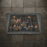 Trapped souls reaching through an iron dungeon grate on doormats, product view 2