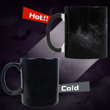 Vampire woman emerging at a moonlit window on color-changing mugs, product view 5