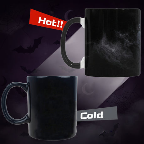 Vampire woman emerging at a moonlit window on color-changing mugs, product view 5