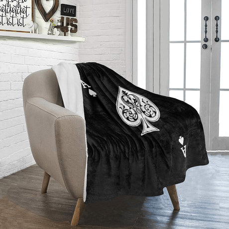 Ace of Spades Card Throw Blanket