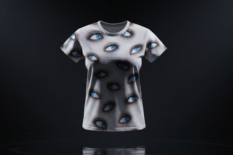 Blue Eyes Pattern Costume Shirt for Women