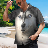 Siberian Husky Face Hawaiian Shirt