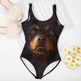 Rottweiler Face One Piece Swimsuit