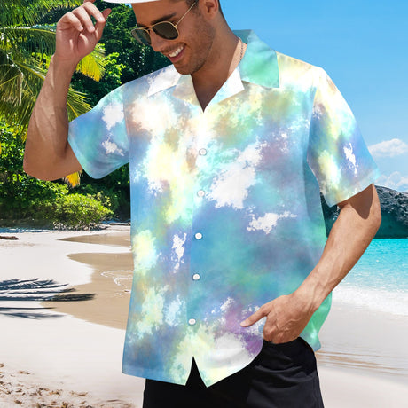 Pastel Tie Dye Hawaiian Shirt