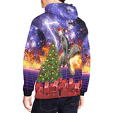 Cat Riding Dinosaur Ugly Christmas Sweater Hoodie