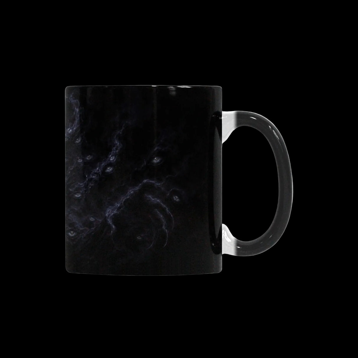 Creeping eyes and a smoky monster emerging from darkness on color-changing mugs, product view 2