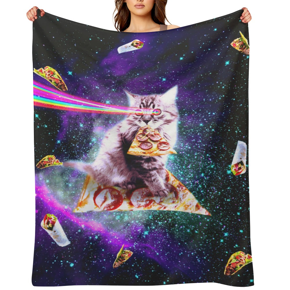 Space Cat Throw Blanket