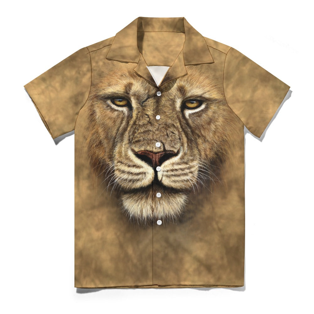 Lion Face Hawaiian Shirt | Button Up Down Shirt