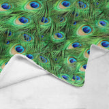 Peacock Feather Throw Blanket