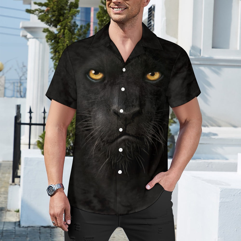 Panther Face Hawaiian Shirt | Button Up Down Shirt